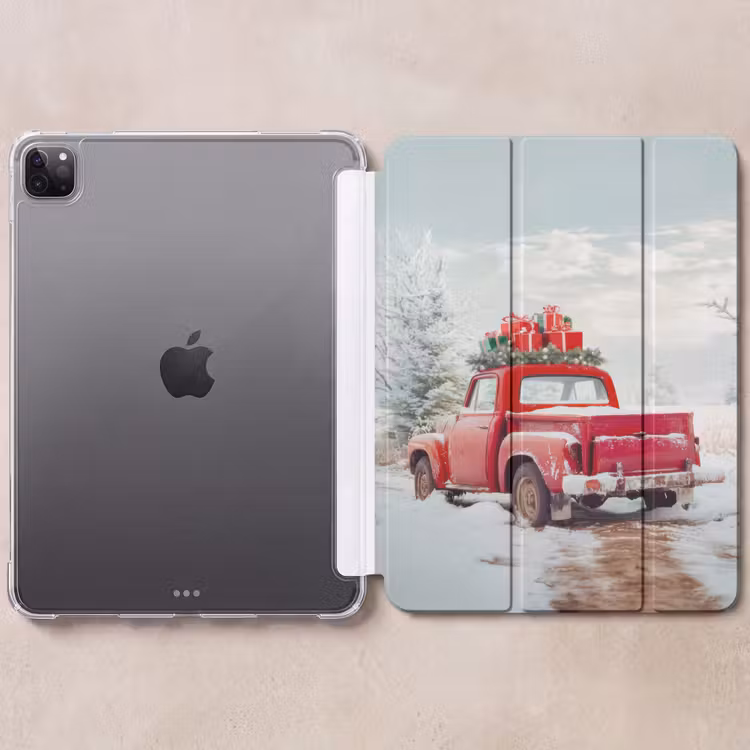 iPad-Hülle - Auto - Rot - Geschenke - Winter - Schnee - Weihnachten — 6