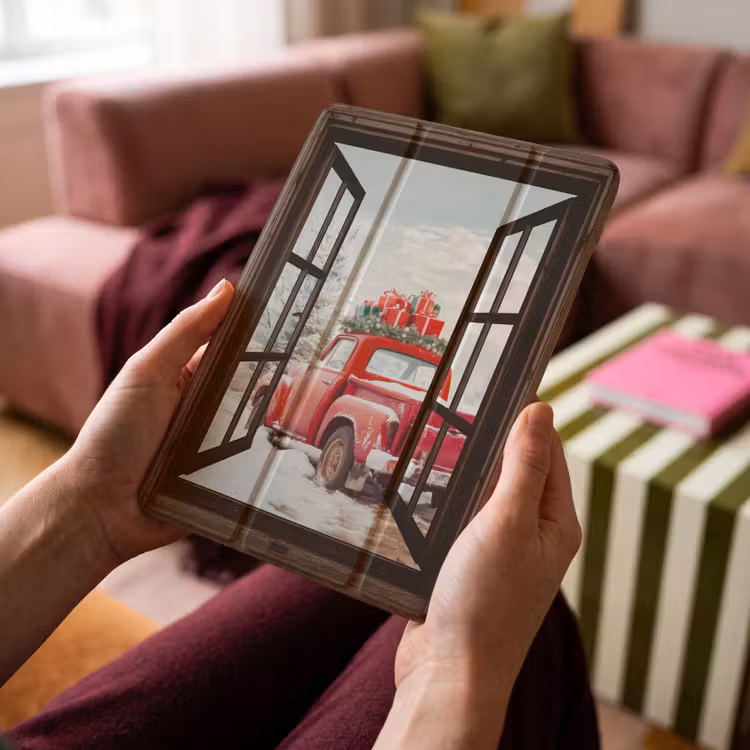 iPad-Hülle - Durchsichtig - Auto - Rot - Geschenke - Winterlandschaft - Weihnachten — 4
