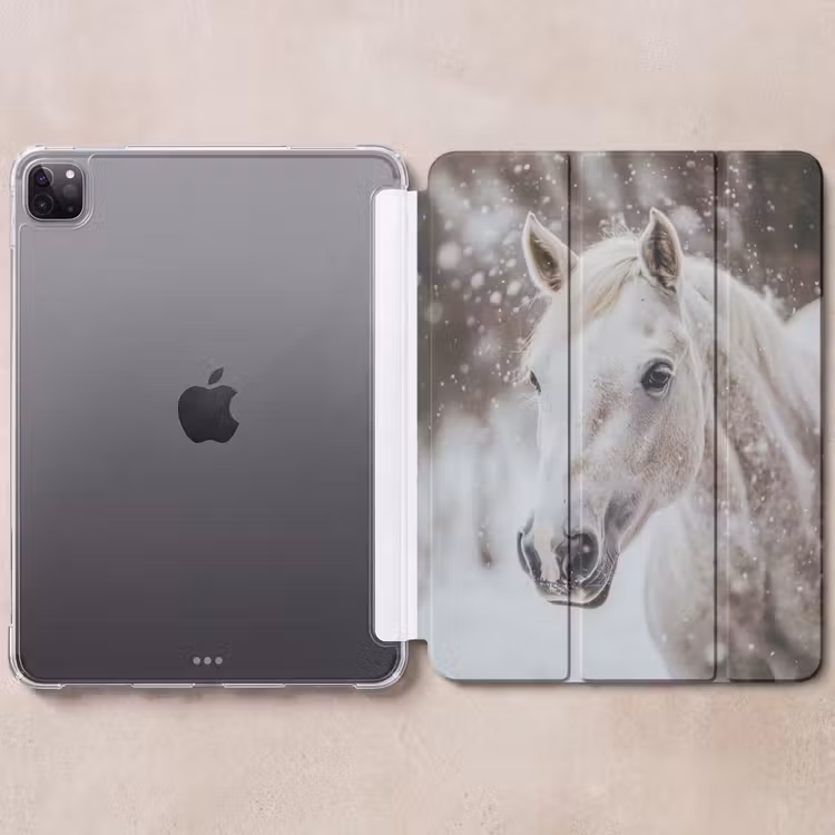 iPad-Hülle - Pferd - Weiß - Winter - Natur - Schnee - Tiere — 6