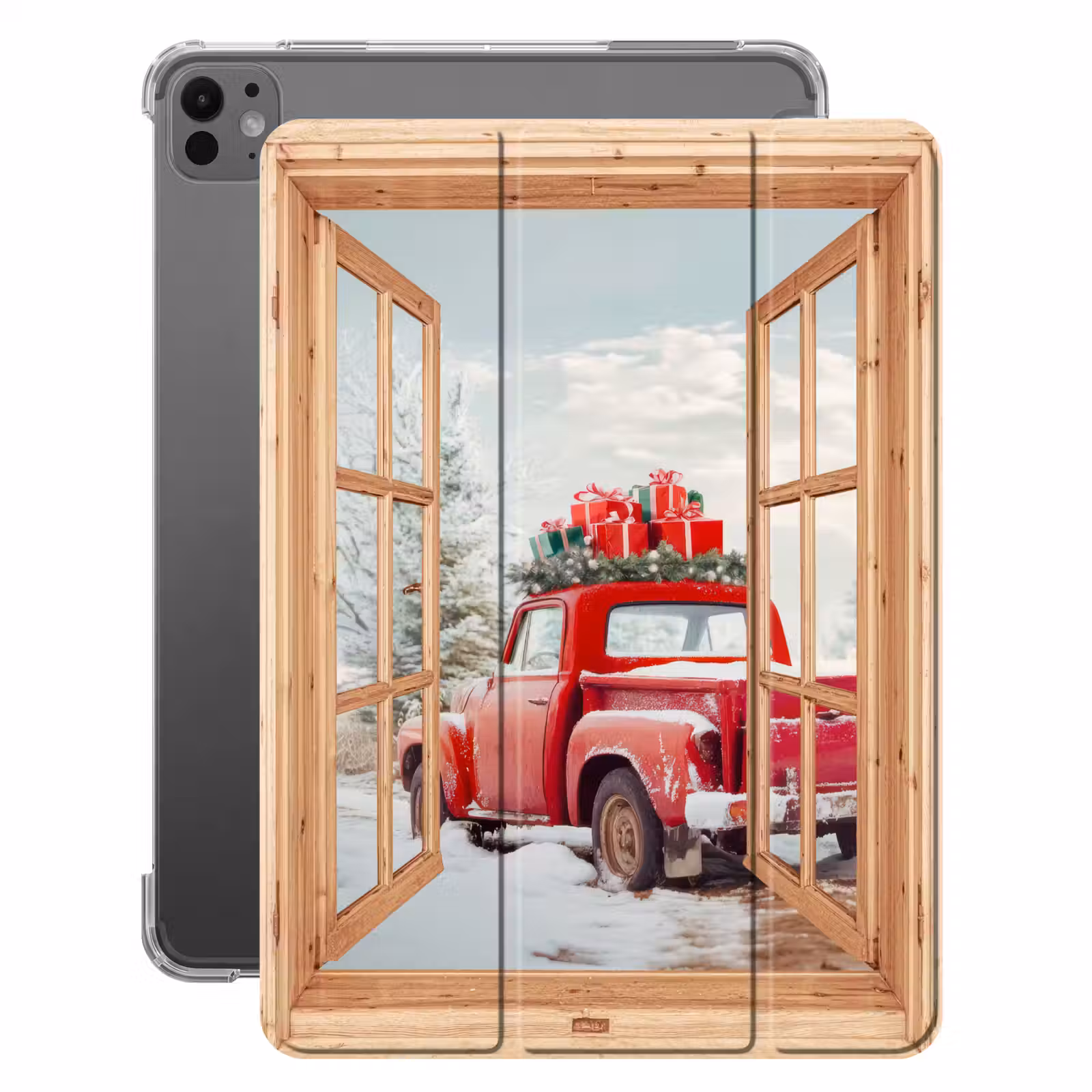 iPad-Hülle - Durchsichtig - Auto - Weihnachten - Geschenke - Winter - Landschaft — 1