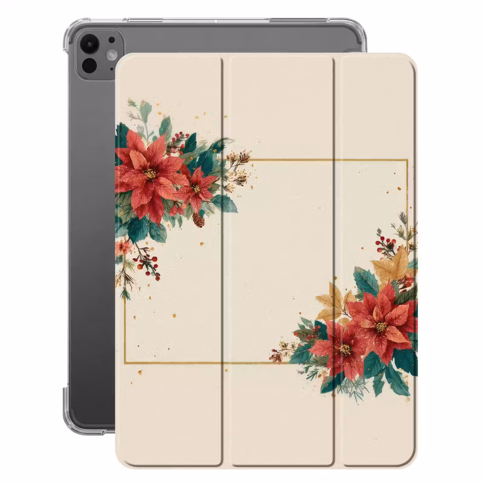 iPad-Hülle - Weihnachten - Weihnachtsstern - Rahmen - Farbenfroh — 1