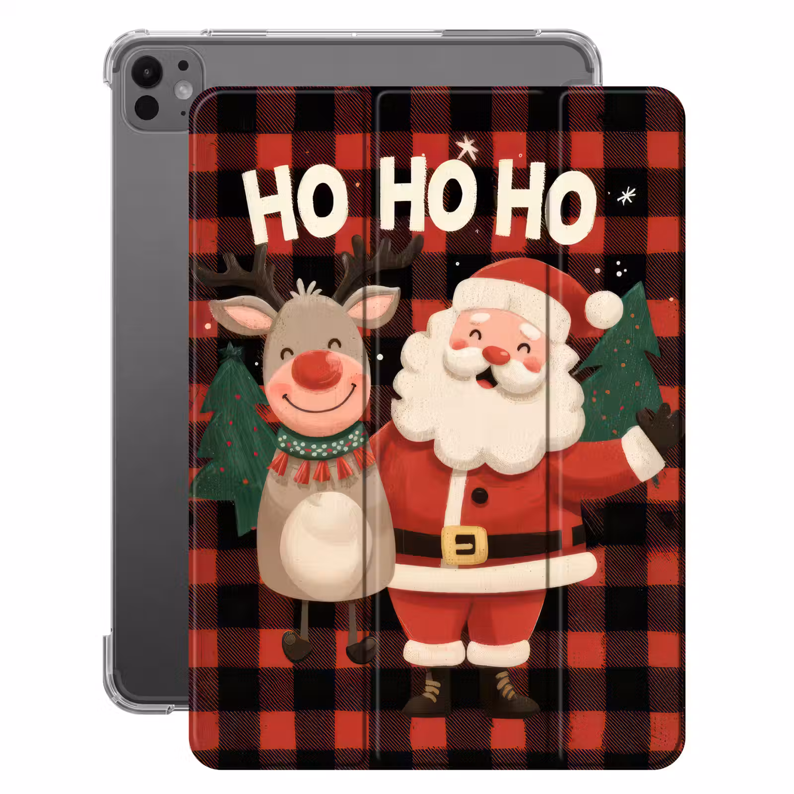 iPad-Hülle - Weihnachtsmann - Rentier - Text - Rot - Schwarz — 1