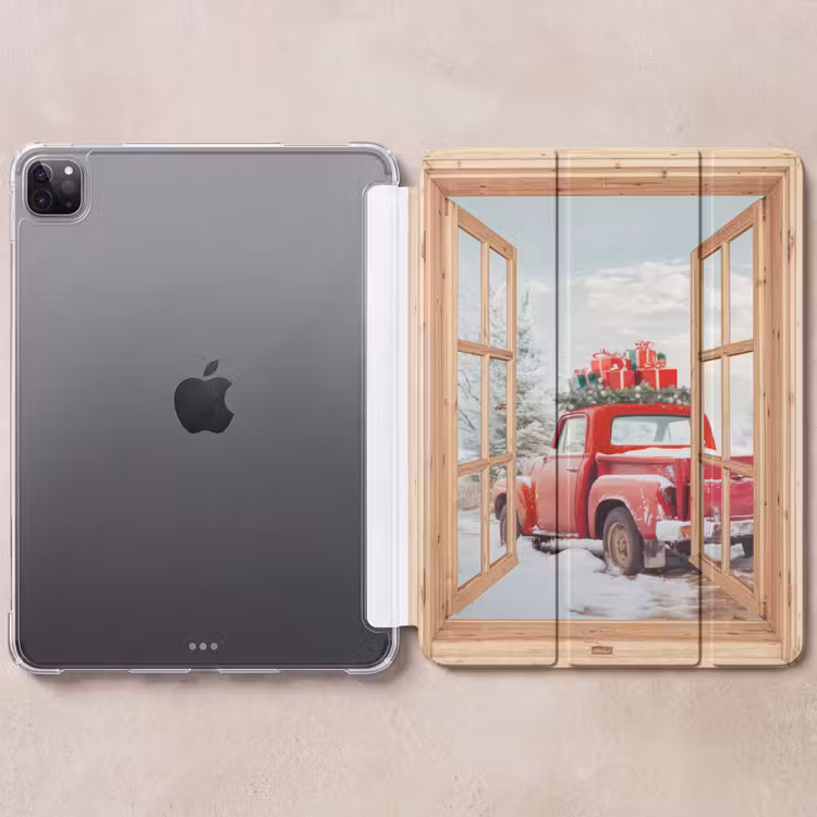 iPad-Hülle - Durchsichtig - Auto - Weihnachten - Geschenke - Winter - Landschaft — 6