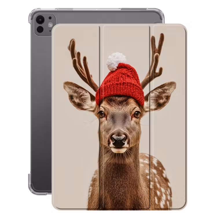 iPad-Hülle - Hirsch - Weihnachten - Hut - Tiere - Winter - Lustig — 1