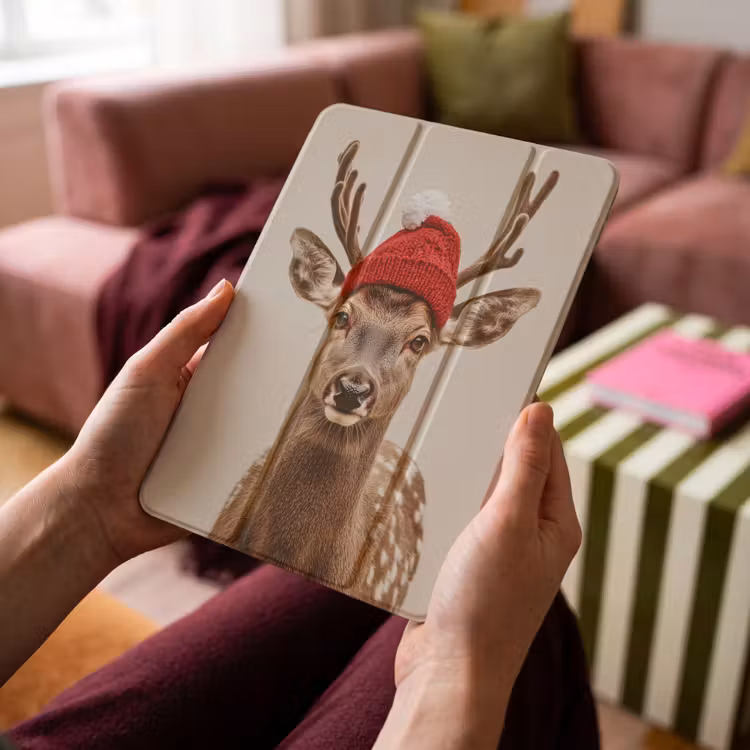 iPad-Hülle - Hirsch - Weihnachten - Hut - Tiere - Winter - Lustig — 4