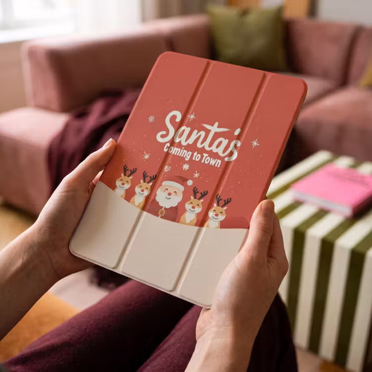 iPad-Hülle - Illustration - Weihnachtsmann - Rentier - Rot — 4
