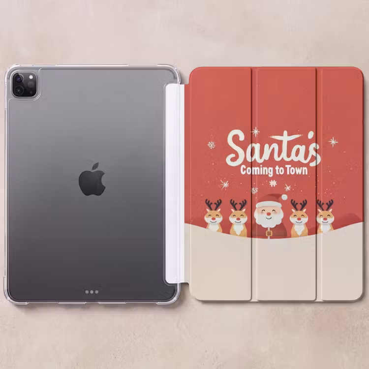 iPad-Hülle - Illustration - Weihnachtsmann - Rentier - Rot — 6