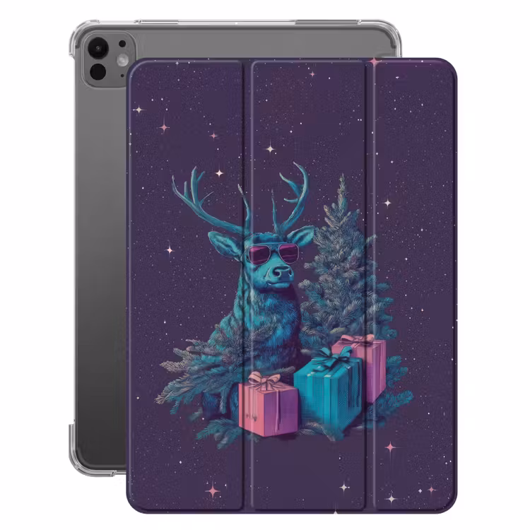 iPad-Hülle - Rentier - Sonnenbrille - Neon - Weihnachtsbaum — 1
