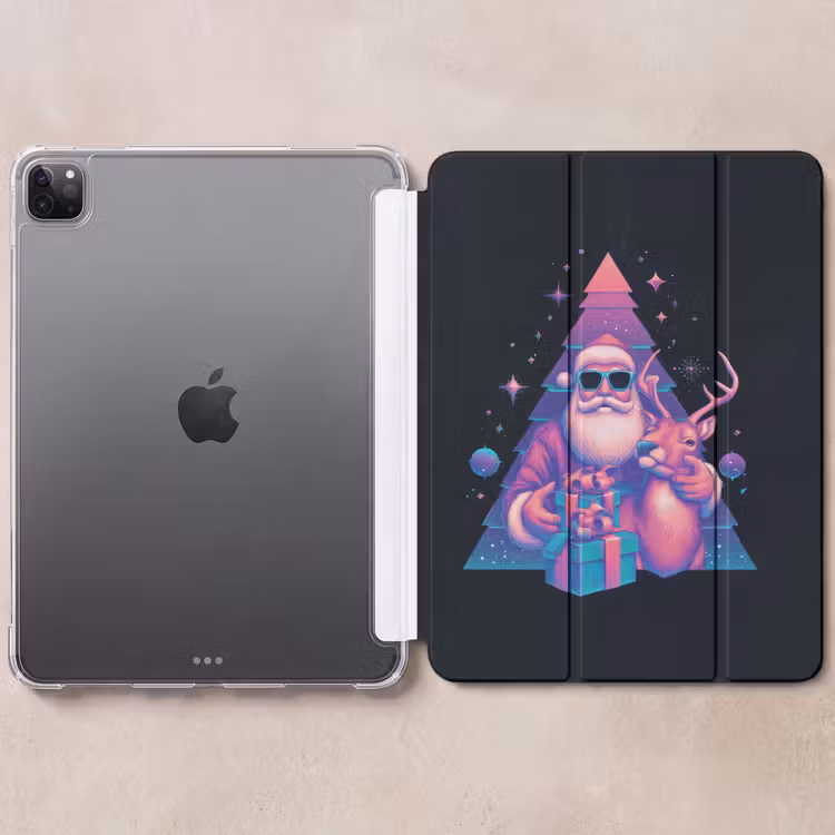 iPad-Hülle - Retro - Weihnachtsmann - Rentier - Weihnachtsbaum — 6
