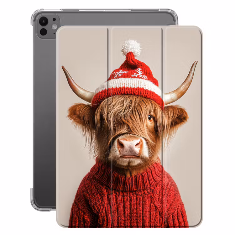 iPad-Hülle - Schottischer Highlander - Weihnachten - Mütze - Pullover - Winter — 1