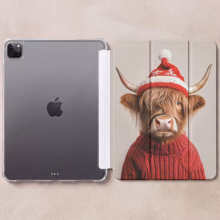 iPad-Hülle - Schottischer Highlander - Weihnachten - Mütze - Pullover - Winter — 6