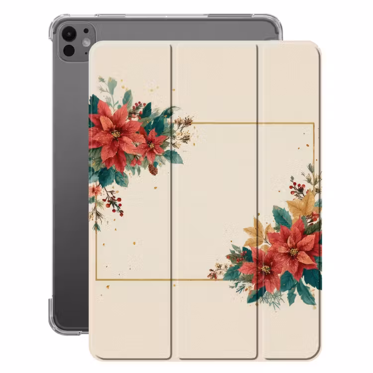 iPad-Hülle - Weihnachten - Weihnachtsstern - Rahmen - Farbenfroh — 1
