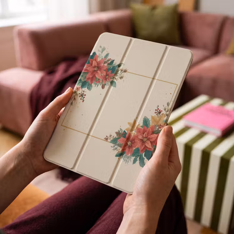 iPad-Hülle - Weihnachten - Weihnachtsstern - Rahmen - Farbenfroh — 4