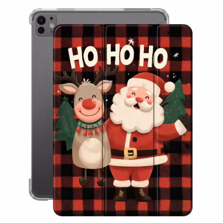 iPad-Hülle - Weihnachtsmann - Rentier - Text - Rot - Schwarz — 1