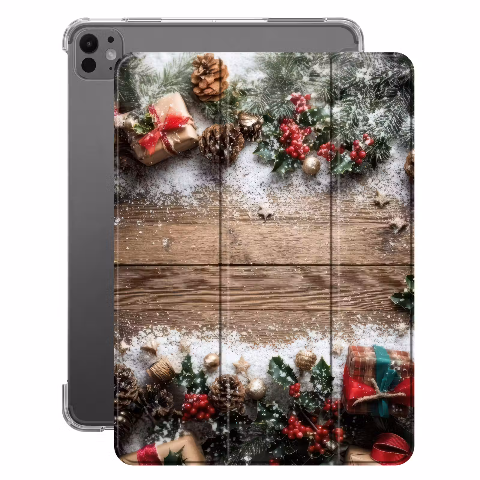 iPad-Hülle - Weihnachtsdekoration - Geschenke - Holz - Mehrfarbig — 1