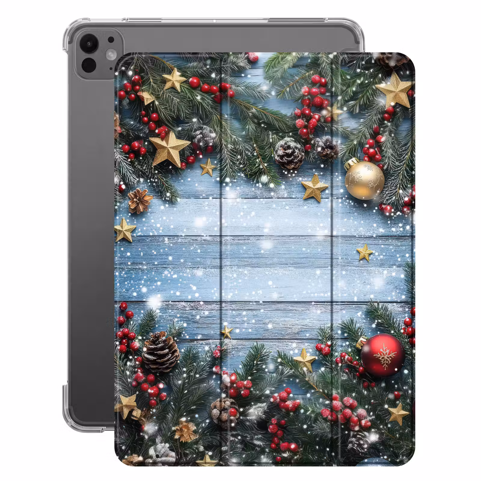 iPad-Hülle - Weihnachtsrahmen - Schnee - Mehrfarbig — 1