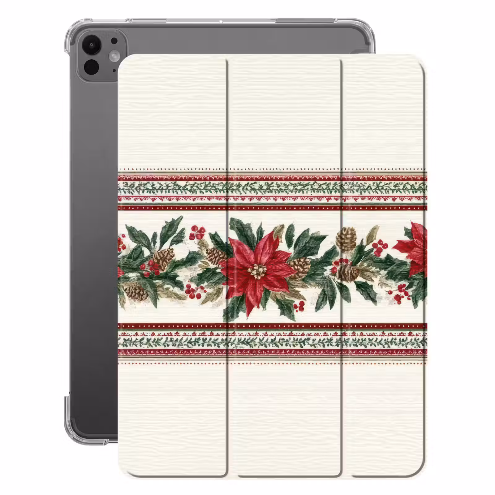 iPad-Hülle - Weihnachtsstreifen - Weihnachtsstern - Rot - Grün — 1
