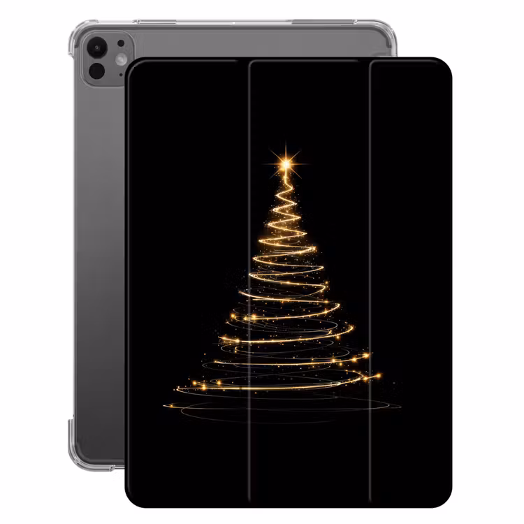 iPad-Hülle - Magie - Weihnachtsbaum - Lichtspiralen - Schwarz — 1