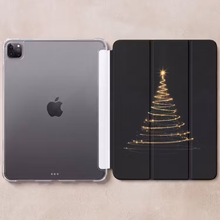 iPad-Hülle - Magie - Weihnachtsbaum - Lichtspiralen - Schwarz — 6