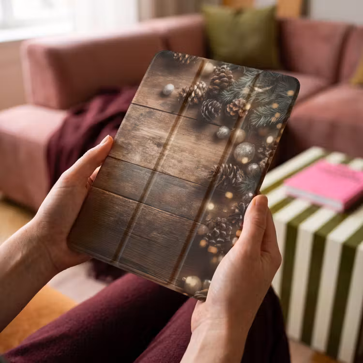 iPad-Hülle - Weihnachts-Eckdekoration - Tannenzapfen - Lichter — 4