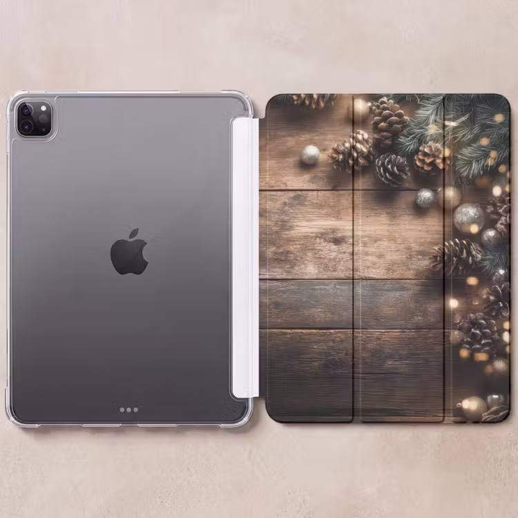 iPad-Hülle - Weihnachts-Eckdekoration - Tannenzapfen - Lichter — 6