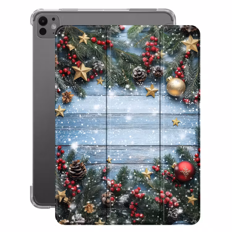 iPad-Hülle - Weihnachtsrahmen - Schnee - Mehrfarbig — 1