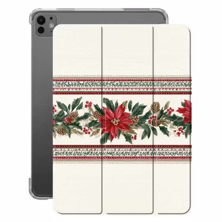 iPad-Hülle - Weihnachtsstreifen - Weihnachtsstern - Rot - Grün — 1