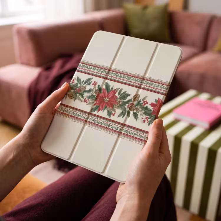 iPad-Hülle - Weihnachtsstreifen - Weihnachtsstern - Rot - Grün — 4