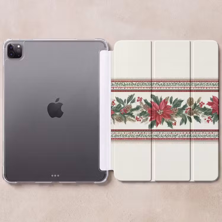 iPad-Hülle - Weihnachtsstreifen - Weihnachtsstern - Rot - Grün — 6