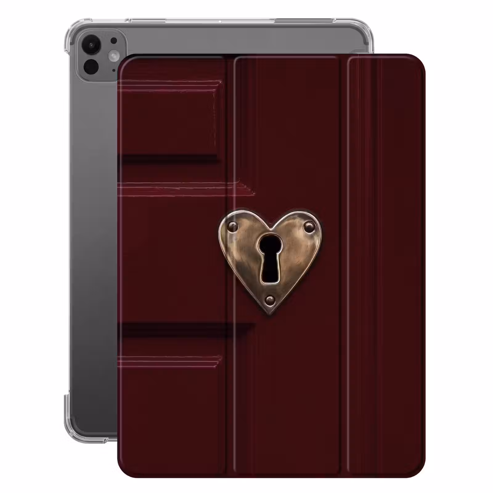 iPad-Hülle - Bordeaux - Schlüsselanhänger - Holz - Tür — 1