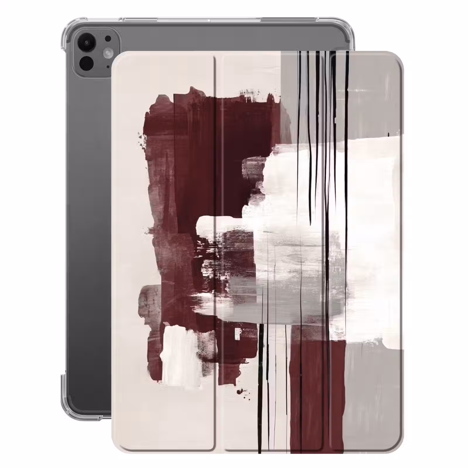 iPad-Hülle - Pinselstriche - Abstrakt - Linien - Rot — 1