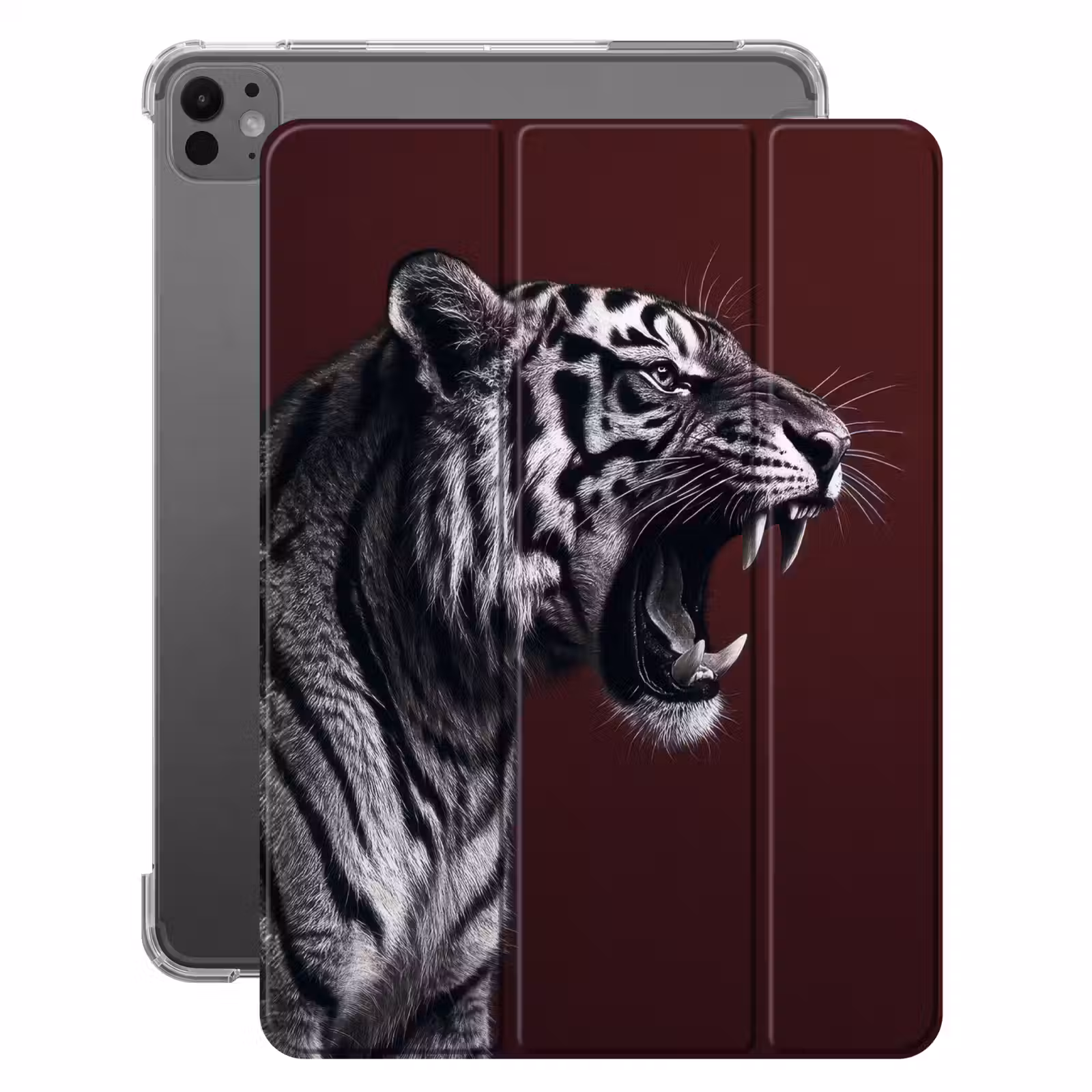 iPad-Hülle - Tiger - Brüllen - Bordeaux — 1