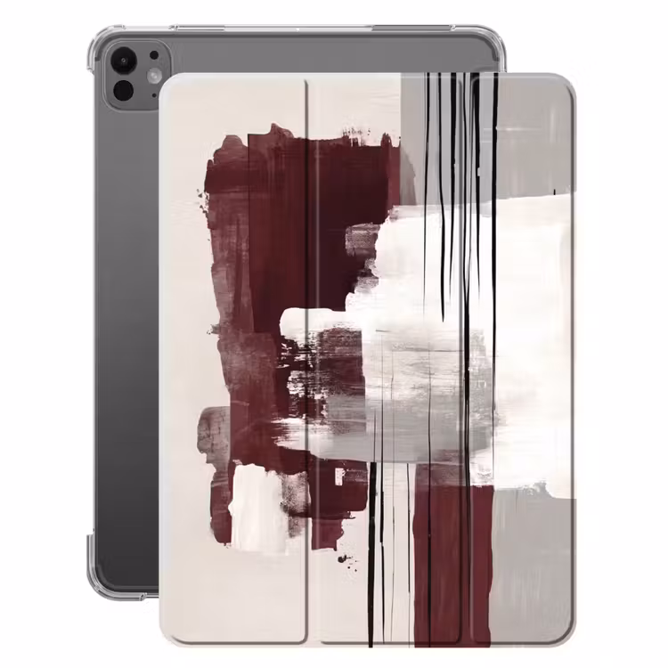 iPad-Hülle - Pinselstriche - Abstrakt - Linien - Rot — 1