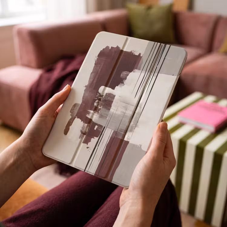 iPad-Hülle - Pinselstriche - Abstrakt - Linien - Rot — 4