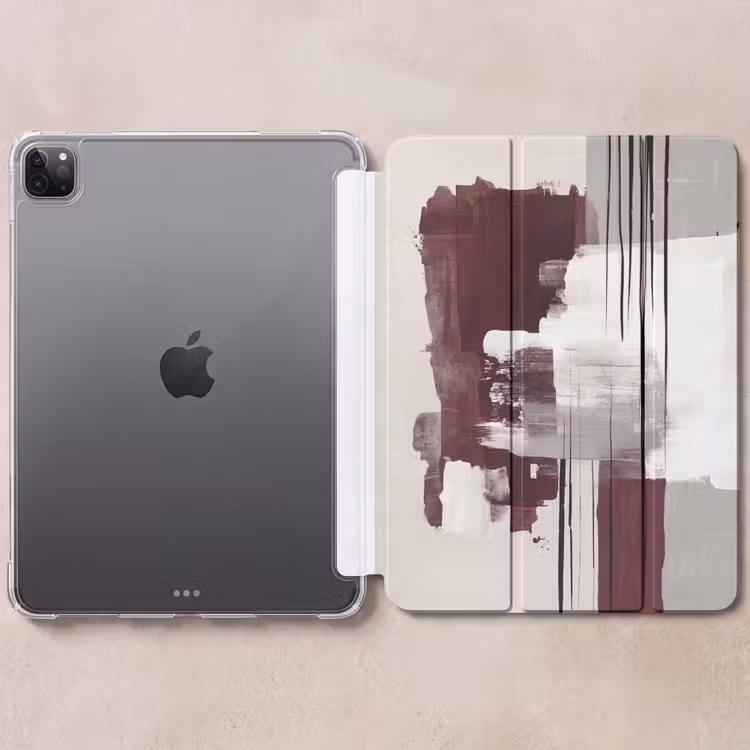 iPad-Hülle - Pinselstriche - Abstrakt - Linien - Rot — 6
