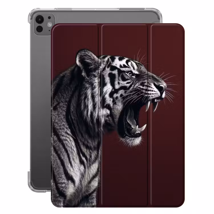 iPad-Hülle - Tiger - Brüllen - Bordeaux — 1