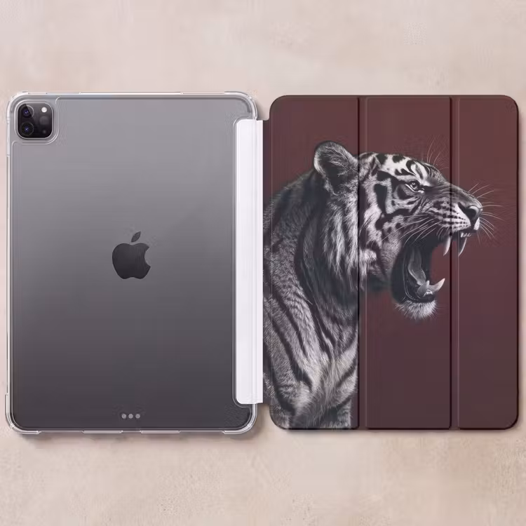 iPad-Hülle - Tiger - Brüllen - Bordeaux — 6
