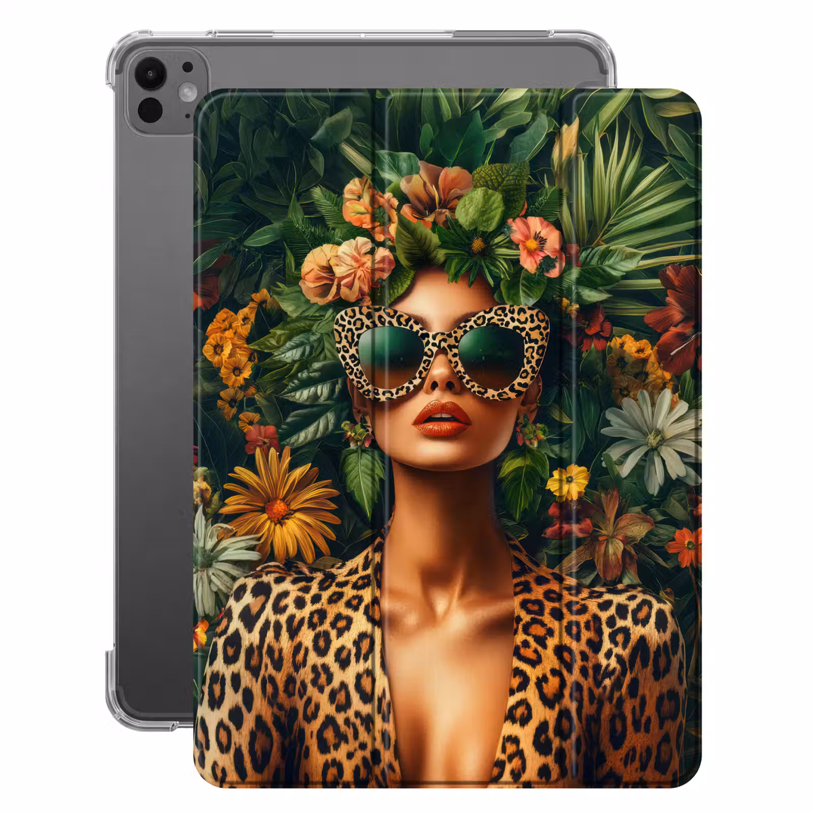 iPad-Hülle - Frau - Pantherdruck - Dschungel - Natur - Luxus — 1