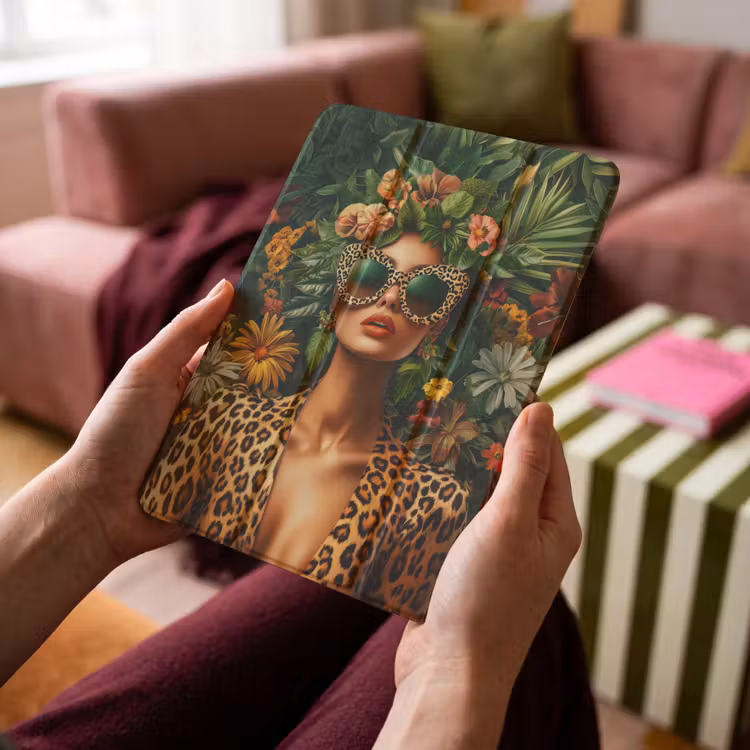 iPad-Hülle - Frau - Pantherdruck - Dschungel - Natur - Luxus — 4