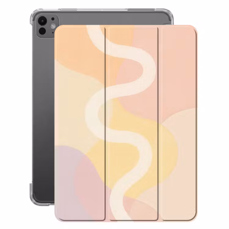 iPad-Hülle - Gewellte Formen - Abstrakt - Pastell — 1