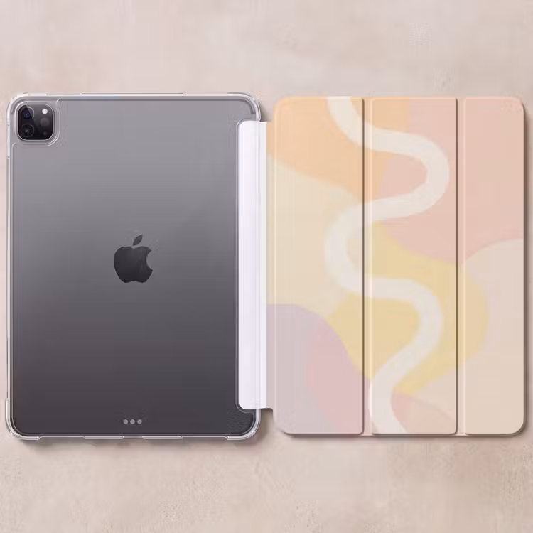 iPad-Hülle - Gewellte Formen - Abstrakt - Pastell — 6