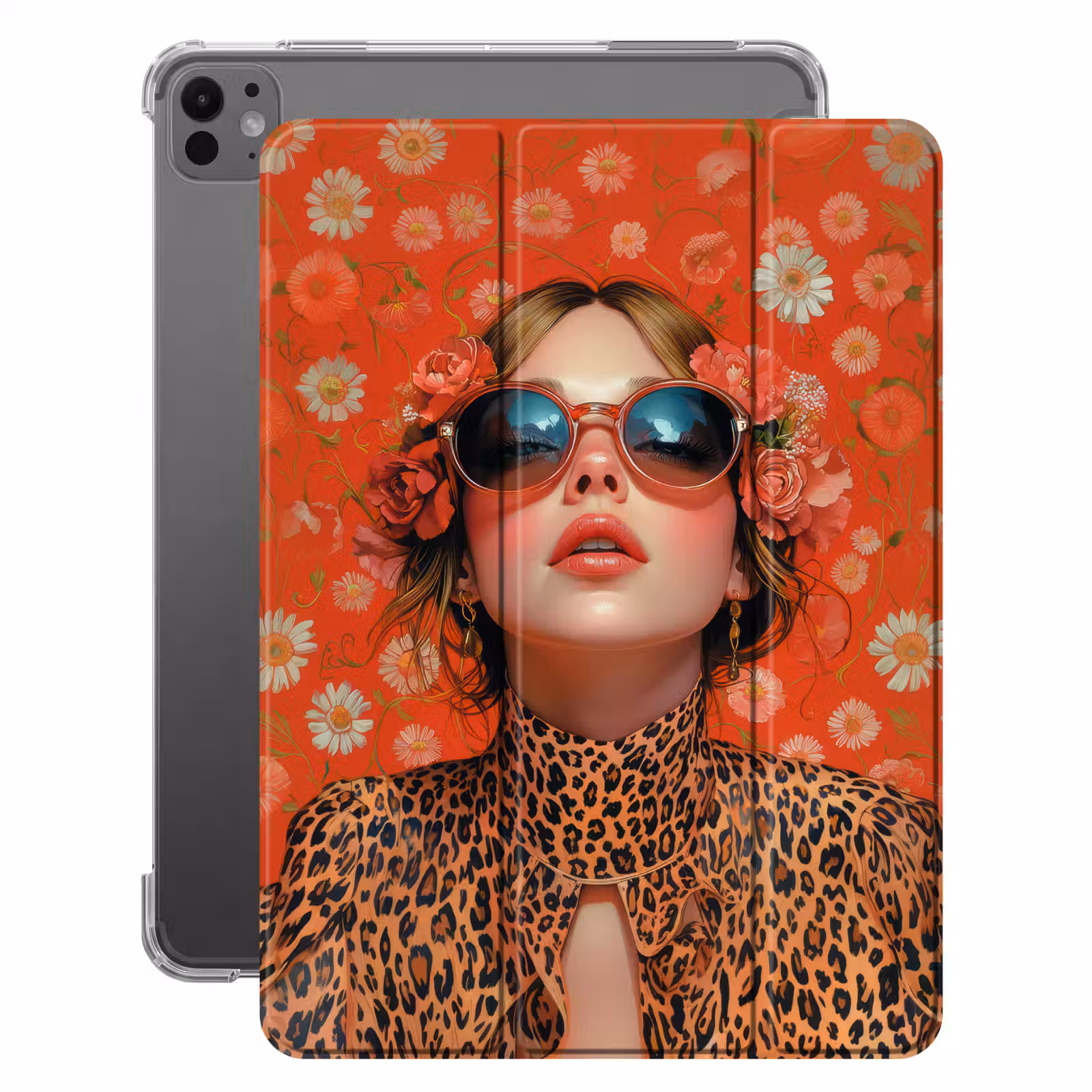 iPad-Hülle - Frau - Bunt - Tiermuster - Blumen — 1