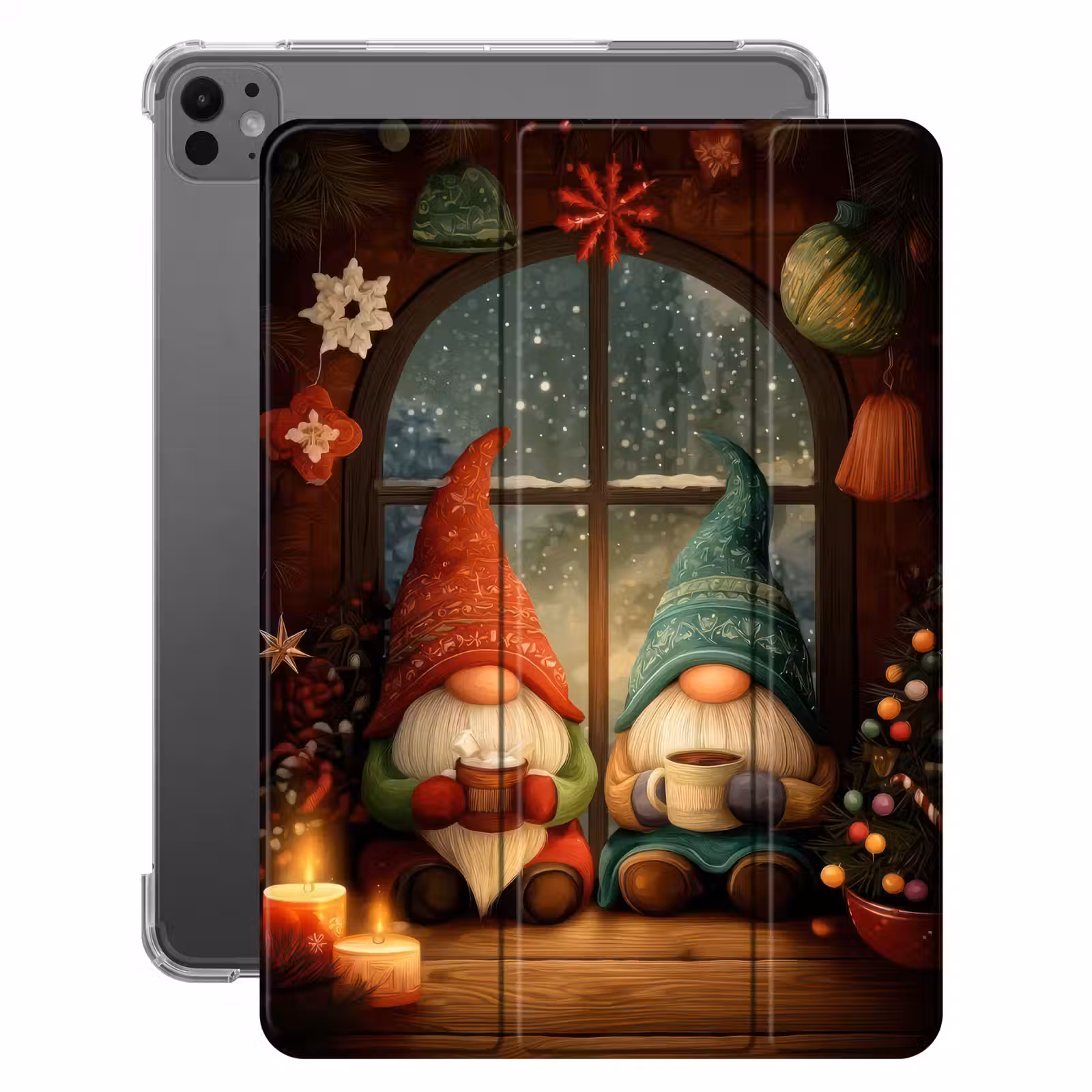 iPad-Hülle - Wichtel - Weihnachten - Fenster - Farbenfroh — 1