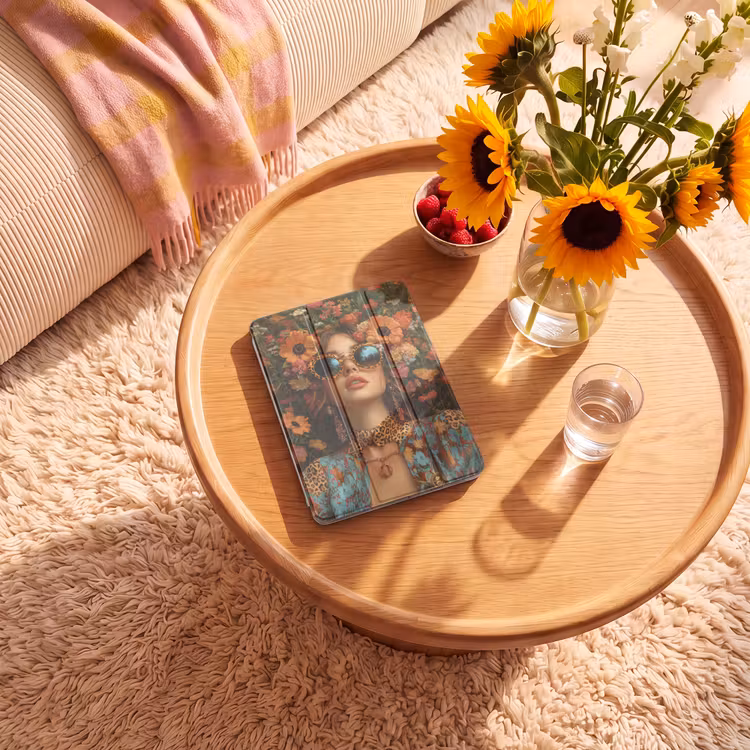 iPad-Hülle - Frauen - Blumen - Modern - Brille - Abstrakt — 2
