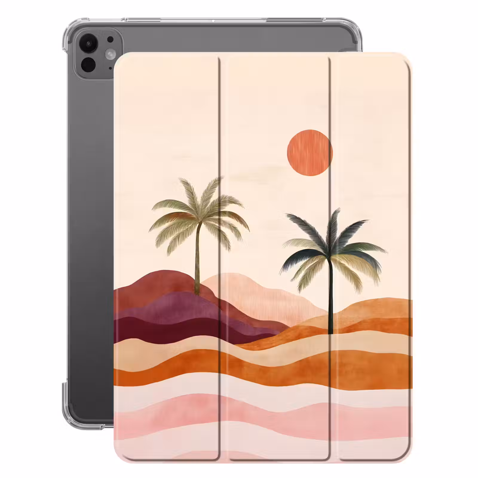 iPad-Hülle - Palmen - Abstrakt - Sonne - Hügel — 1