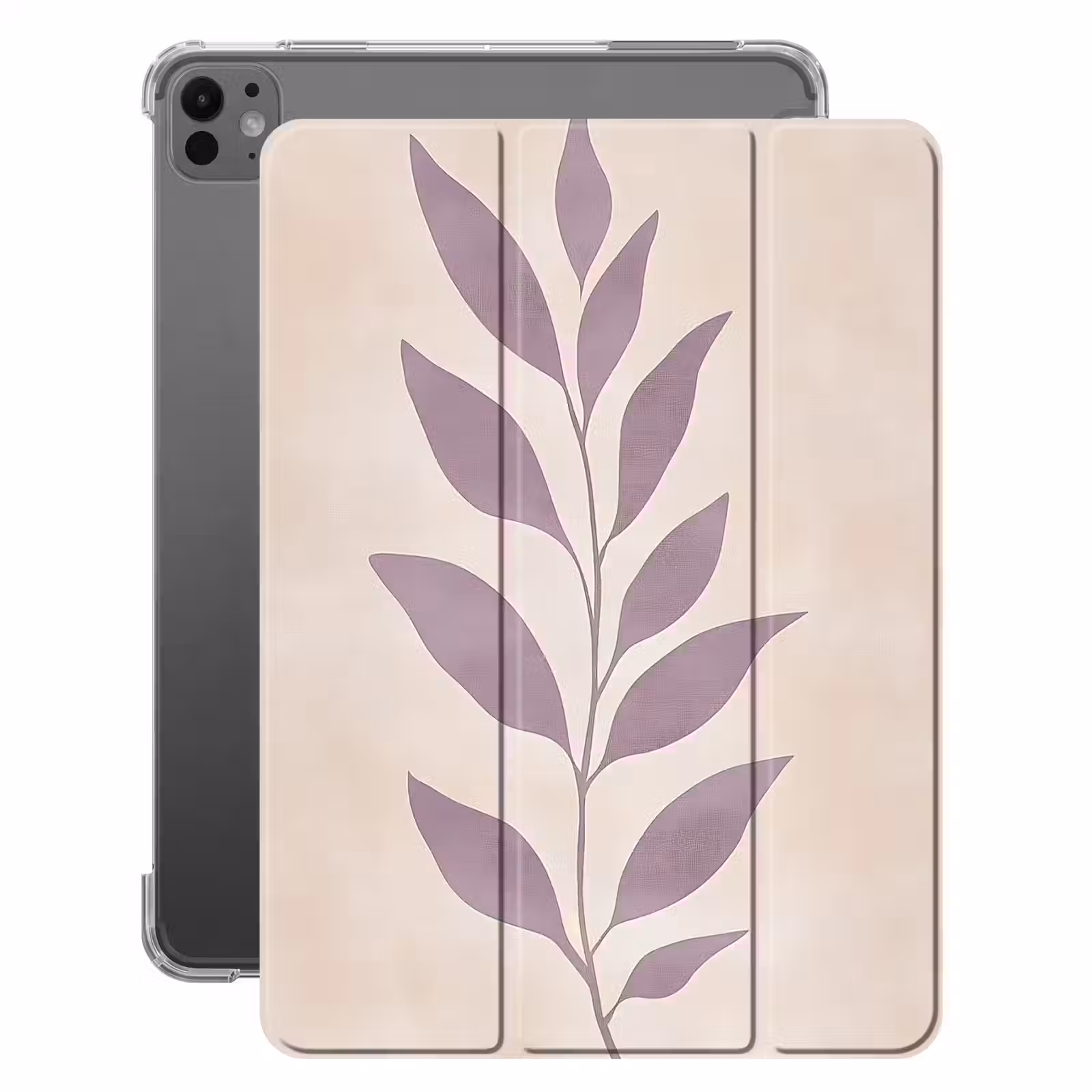 iPad-Hülle - Zweig - Blätter - Minimalistisch - Beige — 1