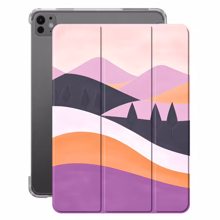 iPad-Hülle - Abstrakt - Hügel - Bäume - Grün — 1