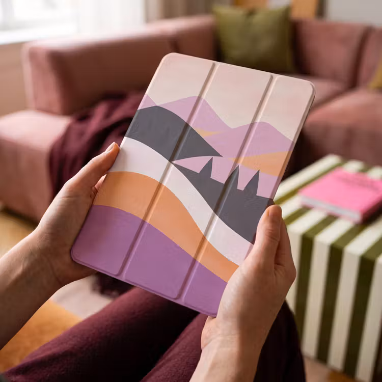 iPad-Hülle - Abstrakt - Hügel - Bäume - Grün — 4