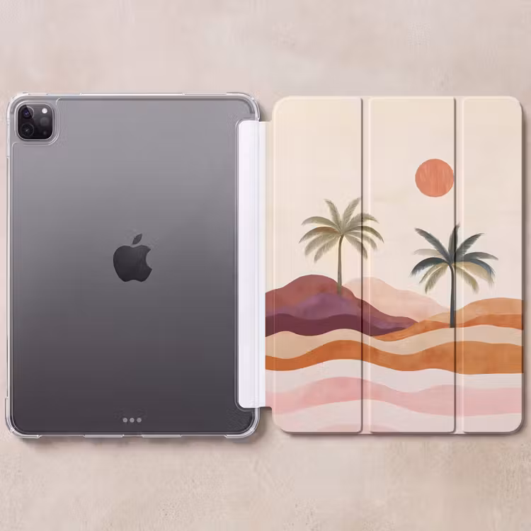 iPad-Hülle - Palmen - Abstrakt - Sonne - Hügel — 6