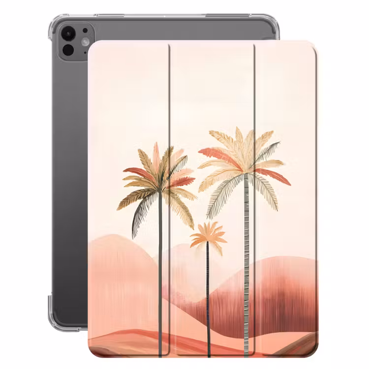 iPad-Hülle - Palmen - Hügel - Minimalistisch - Zartrosa — 1